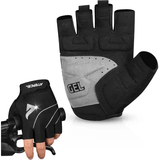ATERCEL Fahrradhandschuhe Herren Damen, Breathable Elastic Back, 5mm SBR-Polsterung Radthandschuhe Atmungsaktive Sporthandschuhe Stoßdämpfende MTB-Handschuhe
