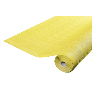 Pronappe Tischdecke R482520I Einweg-Tischdecke aus Damastpapier Länge 25m Breite 1,20m (pro Rolle) Farbe gelb Damastpapier mit schickem und klassischem Universalmuster