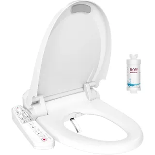 Elektronisches Bidet, 600X, Advanced Version, Sofortige Erwärmung Intelligenter Smart Bidet Toilettensitz, Edelstahldüse, Nachtlicht, Selbstreinigung wc bidet, mit Wasserfilter(600X)