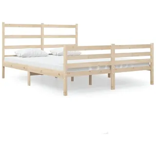 vidaXL Massivholzbett Kiefer 120x190 cm - Braun