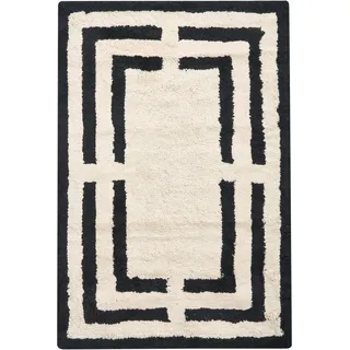 Beliani Badematte Schwarz/Beige 90 x 60 cm