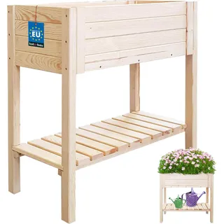 Blumentopf Kräuterkiste Gemüsekiste mit Ablage aus Holz 79 cm
