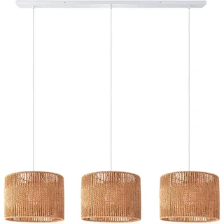 Paco Home Pendelleuchte »Hugo Bonita«, Leuchtmittel E27 ohne Leuchtmittel, Pendelleuchte Korb Geflochten Boho Wohnzimmer Lampenschirm Papier E27, beige