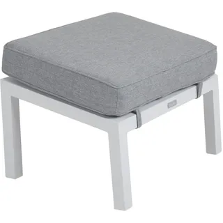 Brafab Belfort Fusshocker inkl. Kissen Pearl grey Aluminium/Olefin-Stoff