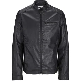 JACK & JONES Dylan Biker Lederjacke Black L