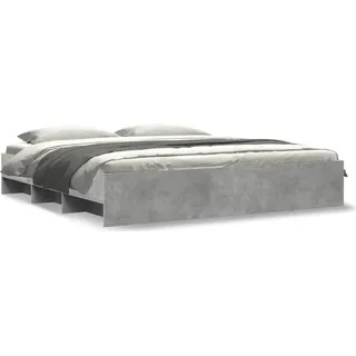 vidaXL Bettgestell ohne Matratze Betongrau 180x200 cm Holzwerkstoff