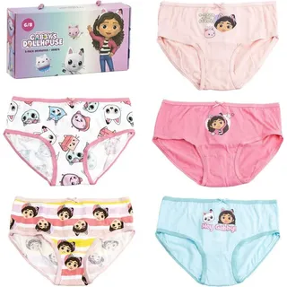 Gabby’s Dollhouse Mädchen Unterhosen 5er Set Baumwoll Slips Kinderwäsche 4/5 Jahre - Bunt
