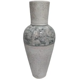 Romimex Bodenvase in Weiß, Grau, Terrakotta, 32 x 80 x 32 cm