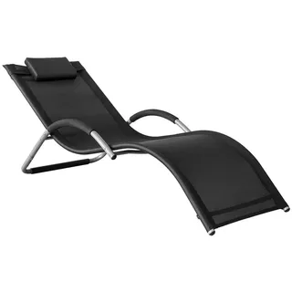 SoBuy Sonnenliege 170 x 63 x 66 cm Schwarz