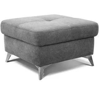 CAVADORE Polsterhocker Bali / Trendiger Sofahocker passend zum Ecksofa Bali / 72 x 46 x 72 / Grau