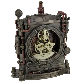 Veronese The Grand Machine Kaminuhr, Steampunk-Stil, bronzefarben