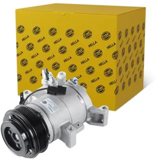 HELLA 8FK 366 200-411 Kompressor, Klimaanlage - RS-13 - Swash plate - 12V - R 134a-R 1234yf - PAG 46 YF - 160ml - mit Magnetkupplung-mit Dichtring-mit PAG-Kompressoröl