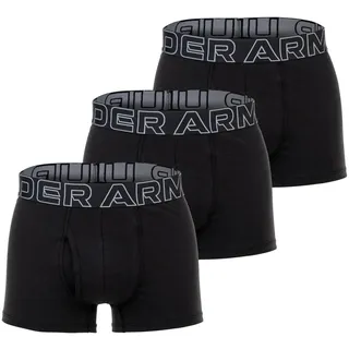 Under Armour Herren Boxershorts, 3er Pack - Performance Cotton Trunks, Stretch, Baumwollmischung, einfarbig Schwarz S