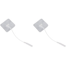 Promed Gewebe-Elektrode 40 x 40 mm, 4 Stück, selbstklebende Tens Elektroden mit 2mm-Stecker-Anschluss für TENS/EMS Geräte, wiederverwendbar (Packung mit 2)