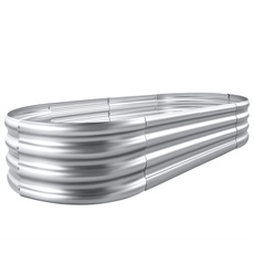 Land Guard Galvanized Raised Garden Bed Kit, Galvanized Planter Garden Boxes Outdoor, Oval Large Metal for Vegetables.........