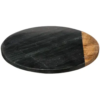 Servierbrett Drehteller Stein Holz schwarz braun 30x4cm Drehplatte Drehbrett