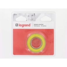 LEGRAND, PVC-Isolierband, Kennzeichung von Leitungen/Anschlüssen, 15 mm x 10 m, Farbe: Grün/Gelb, 093094