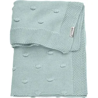 Meyco Baby Knots Babydecke, gestrickte Wiegedecke (aus 100 % weicher Baumwolle, vielseitig einsetzbar, einfache Pflege, atmungsaktiv, Größe: 100 x 150 cm), Steingrün