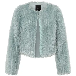 Jackenblazer ZERO "Blazer-Jacke mit Struktur", Damen, Gr. 42, blau (silber blau), Obermaterial: 100% Polyester PES., Blazer Jackenblazer