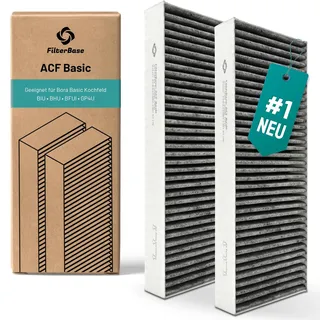 FilterBase® Aktivkohlefilter passend für Bora Basic, BAKFS Filter | Aktivkohlefilterset (2 Stück) für Ihr BIU BHU oder BFIU Kochfeld mit Umluft