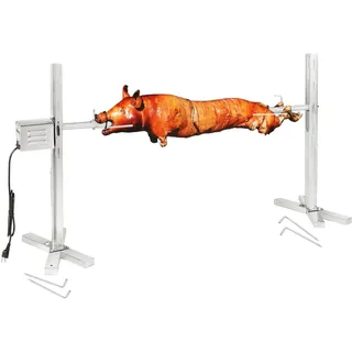 40kg Edelstahl Spanferkelgrill mit Motor BBQ Spießgrill für Schwein Spanferkelgrills, Verwendet für Außenbereich, Camping, Party Spannferkelgriller Motor