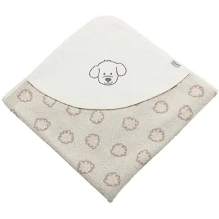 Sterntaler "Kapuzenbadetuch 80x80 cm HUND Lucky", ecru