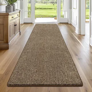 Enyhom 80x200cm Teppich Läufer Waschbarer Läufer Flur rutschfest Waschmaschine Flurteppich Küchenläufer für Eingangsbereich Schlafzimmer Korridor Khaki