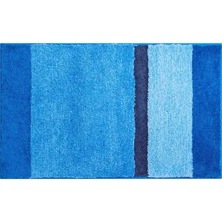 Grund Badteppich , Blau , Textil , Streifen , rechteckig , 70x120 cm , Oeko-Tex® Standard 100, Made in Europe , für Fußbodenheizung geeignet, rutschfest , Heimtextilien, Badtextilien, Badematten