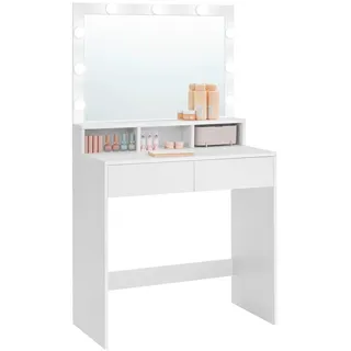 Boxxx Schminktisch , Weiß , Glas, Holzwerkstoff , 2 Schublade(n) Schubladen , rechteckig , Wange , 40x140x80 cm , Schlafzimmer, Schminktische