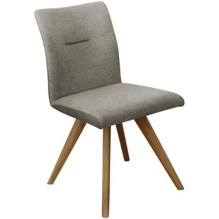 Linea Natura Stuhl , Eichefarben, Dunkelgrau, Beige , Holz, Textil , Wildeiche , vollmassiv , eckig , 51.5x87.5x63 cm , Stoffauswahl , Esszimmer, Stühle, Polsterstühle