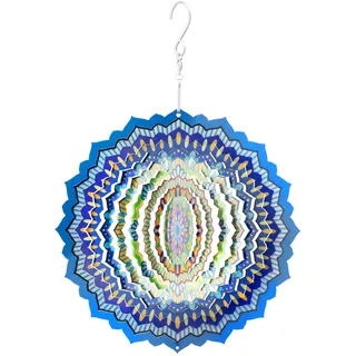 Navaris Windspiel für Draußen - Ø15cm Garten Windspiel hängend - Windrad aus Metall - Windspinner Gartendeko aus Edelstahl - Verschiedene Designs