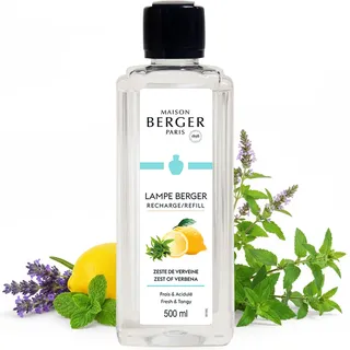 MAISON BERGER Lampe Berger Nachfüllung Zitronen-Verbene, 500 ml | Nachfüllung Zitronen-Verbene 500 ml für Lampe Berger Katalyse-Duftlampe, ca. 80 h Duft, hilft Gerüche zu neutralisieren