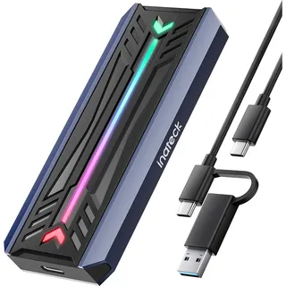 Inateck RGB M.2 NVMe SATA SSD Gehäuse USB 3.2