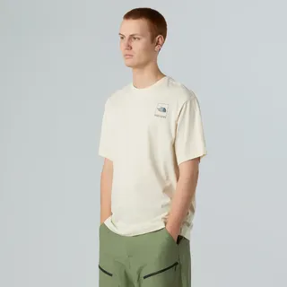 T-Shirt THE NORTH FACE "M COORDINATES TEE S/S", Herren, Gr. XXL, weiß (weiß dune), Obermaterial: 100% Baumwolle, Rundhals, Shirts T-Shirt, mit auffälliger Rücken-Grafik, Kurzarm-Design, aus Baumwolle