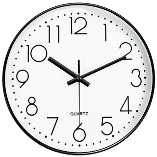 Mabpedo Weiß 20cm Wanduhr Klein, Leise Analog Wohnzimmeruhr für Zuhause | Leise Wanduhr mit Gehärtetem Glas, Rosegold-Rahmen und Großen Zahlen Ist Ideal für Wohnzimmer, Schlafzimmer Oder Büro Küchen