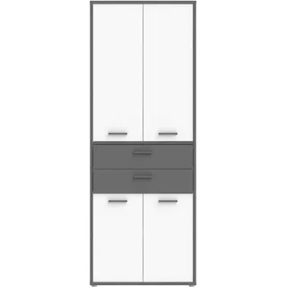 Forte Keflav Aktenschrank 84,5 x 41,5 x 226,4 cm weiß
