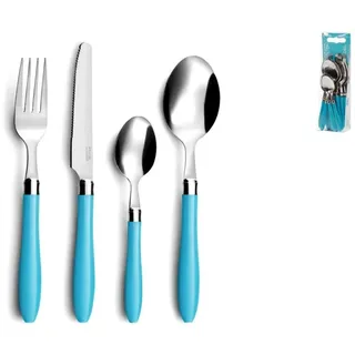 Amefa Besteck,Edelstahl,16 Stück,8x6x27 CM Türkis Blau