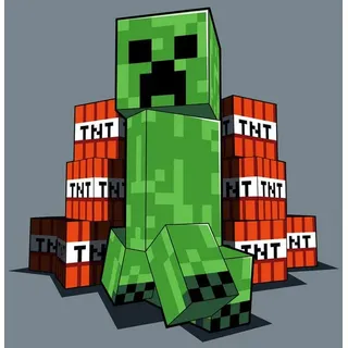 Jerry Fabrics Kuscheldecke Kinderdecke Decke Minecraft Creeper 100x150 cm