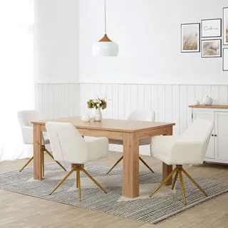Homestyle4u Esstisch 160 x 76 x 90 cm braun