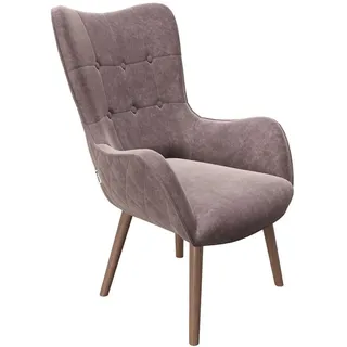Playboy Ohrensessel Bridget Samt 68 x 99 x 77 cm Rosa