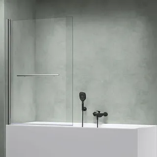 Mai & Mai Duschwand für Badewanne faltbar 180° Sicherheitsglas mit NANO Faltwand 90x140cm Duschabtrennung Badewannen-Aufsatz