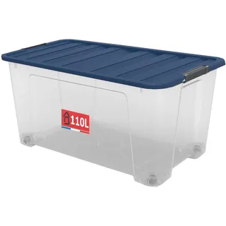 Sundis |Mehrzweck-Aufbewahrungsbox mit Rollen mit Deckel und Schlössern 110 Liter - WAVE BOX 0486001, Königsblau