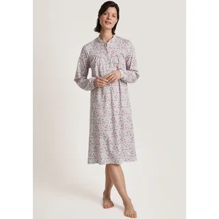 CALIDA Nachthemd »Soft Cotton« mit Satinband eingefasst, Langarm, Interlock-Qualität, Knopfleiste rosa