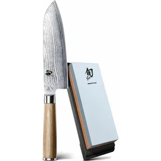 Kai Shun Classic White Set, 2-tlg., Santoku, Messer, Schleifstein, Küchenmesser, DM0702W-W24