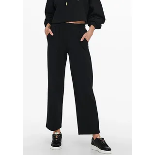 Jogger Pants ONLY "ONLPOPTRASH-SUKI LIFE MW PANT PNT", Damen, Gr. XL (42), Länge 34, schwarz, Sweatware, Obermaterial: 63% Viskose (LENZINGTM ECOVEROTM), 32% Nylon, 5% Elasthan, unifarben, knöchellang, Hosen Jogger Pants