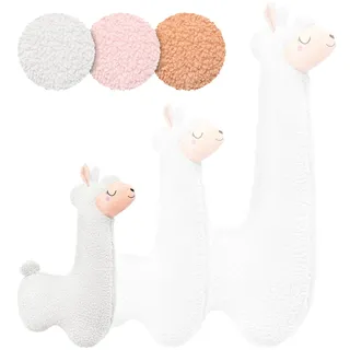 Engelshof Alpaka Kuschelkissen Lama Kuscheltier Seitenschläferkissen XXL plüschtier; Stofftier für Teenager, Mädchen und Jungen, Alpaka Geschenk, Schmusekissen, Plüschkissen Kuscheltier Weiß 75cm