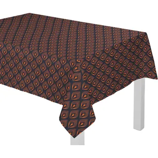 Adam Tischdecke "Feathers" aus 100% Bio-Baumwolle, dunkelblau, orange