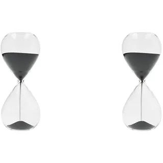 MasterClass Sand-Eieruhr, Drei-Minuten-Timer, Küchenuhr Aus Glas Mit Schwarzem Sand, 8 x 4cm, 1 Stück (Packung Mit 2)