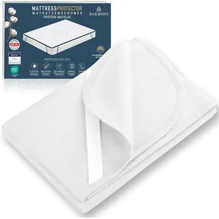 BARBONS Matratzenschoner 90 x 200 - Baumwolle Oeko-TEX Zertifiziert von Barbons - Matratzenschoner 90x200 Wasserdicht Atmungsaktiv Inkontinenzunterlage waschbar mit 4 Eckgummis