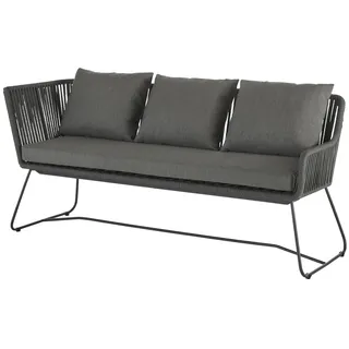 Diamond Garden Kreta Dining Bank lange Ecke rechts Edelstahl Dunkelgrau inkl. Sitz- und Rückenkissen